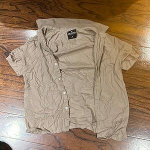Hollister Small Tan Button Down Shirt